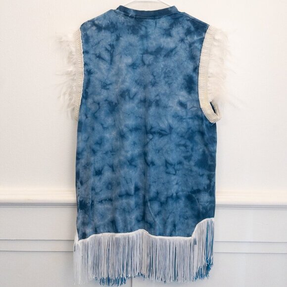 Twize Unicorn Fringe Tee – Tie-Dye Feather Detail Festival Top Size M - Picture 2 of 5